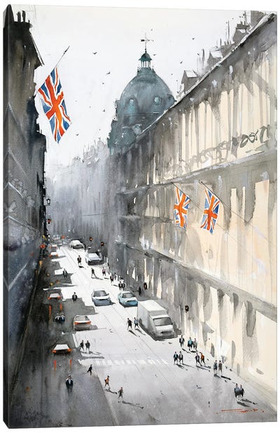 A Sunny Day In Oxford Circus Canvas Art Print