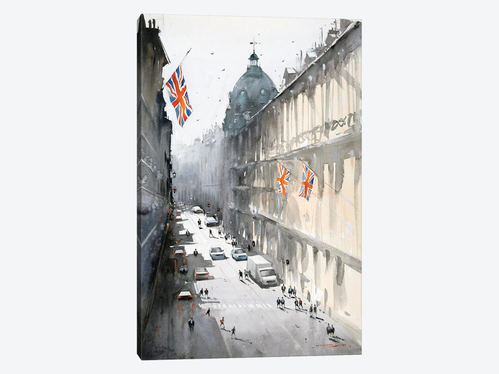 A Sunny Day In Oxford Circus by Swarup Dandapat 1-piece Canvas Print