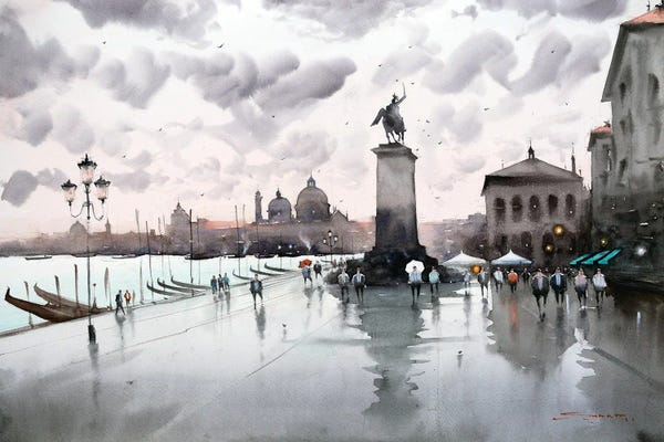 Swarup Dandapat: Man On The Horse, Venice by Swarup Dandapat