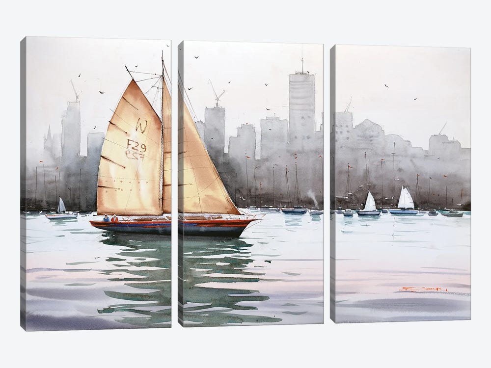 Catching The Wind In My Sails by Swarup Dandapat 3-piece Canvas Art