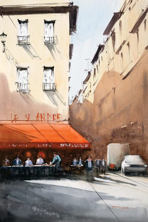 Bistro By Road, Paris by Swarup Dandapat wall art