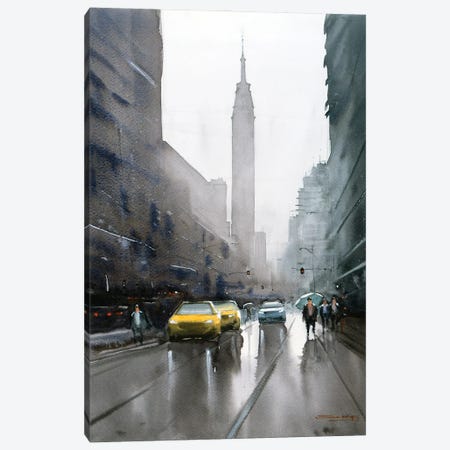 Rain And The City, New York Canvas Print #SDP18} by Swarup Dandapat Art Print