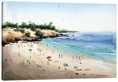 No Place Like The Beach Canvas Art Print - Swarup Dandapat