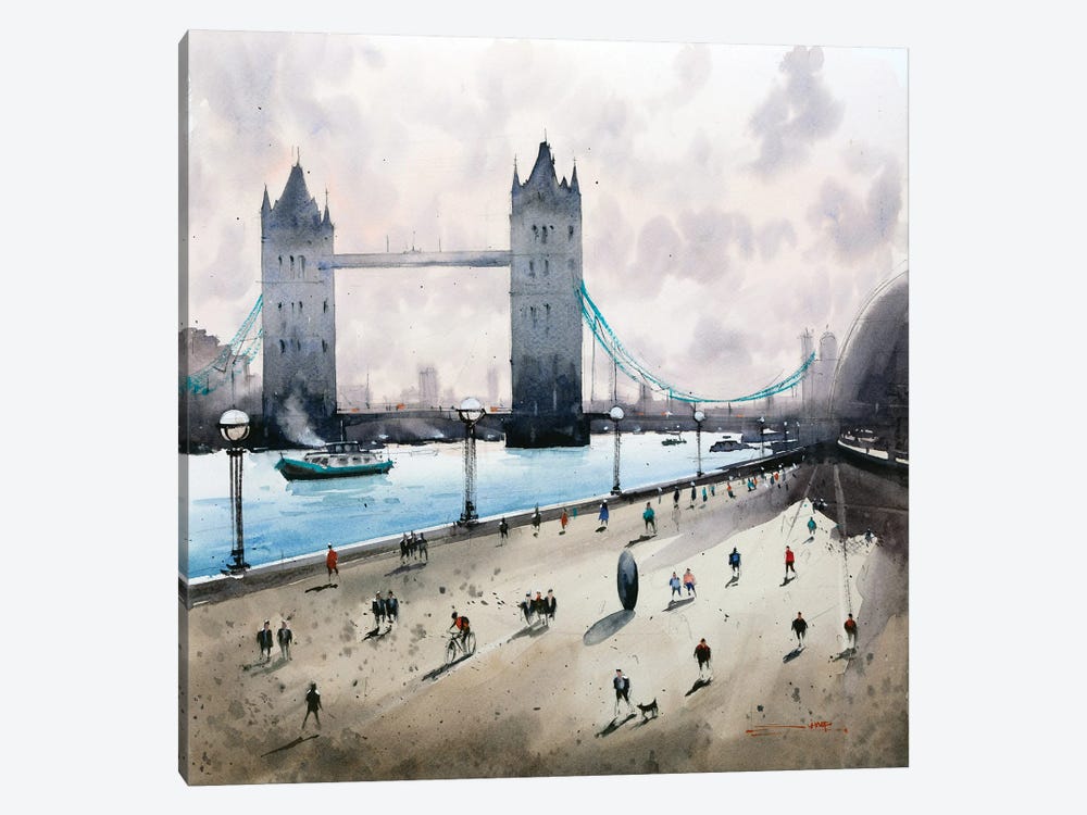 Tower Bridge On A Sunny Day by Swarup Dandapat 1-piece Canvas Artwork