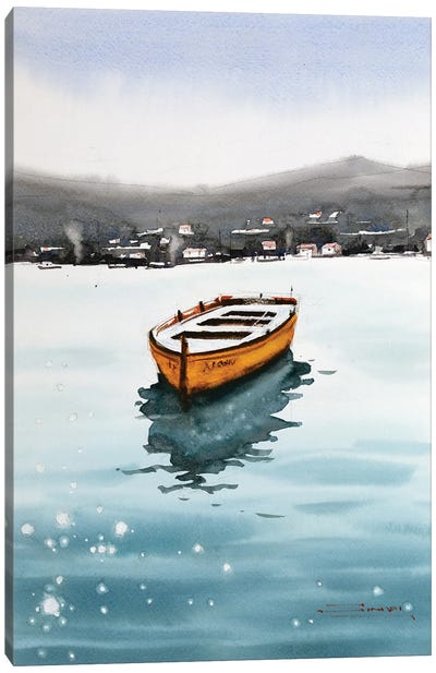 Dreams Waiting To Float Canvas Art Print - Rowboat Art