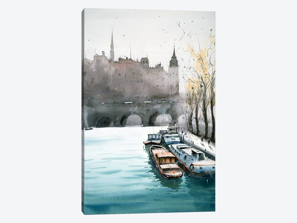 Pont Neuf Bridge On The Seine, Paris by Swarup Dandapat 1-piece Canvas Artwork