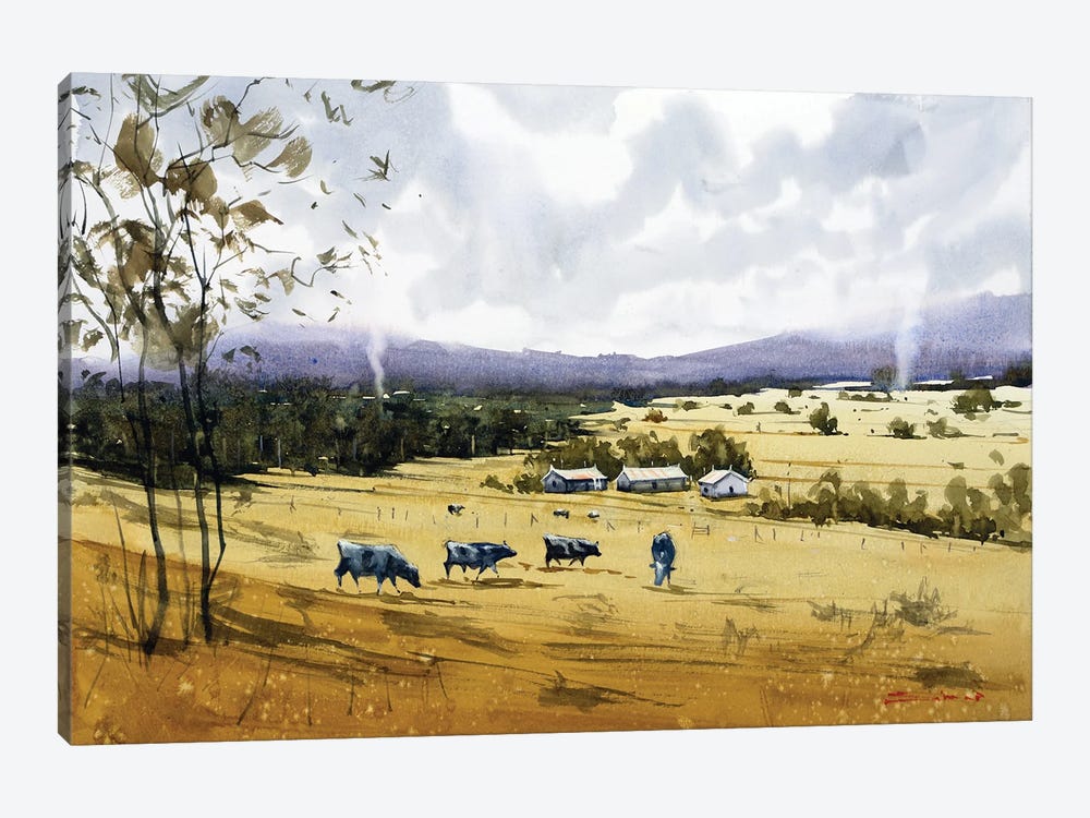 The Green Meadow II by Swarup Dandapat 1-piece Canvas Art Print