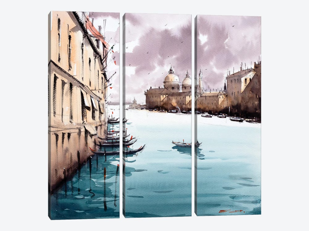 Sailing With The Venice Clouds by Swarup Dandapat 3-piece Canvas Wall Art