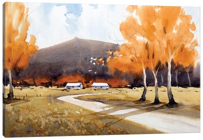 Fall In The Country Canvas Art Print - Swarup Dandapat
