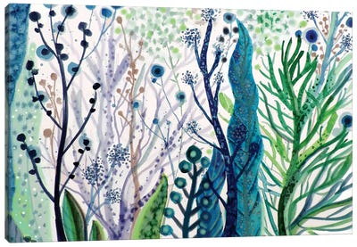 Algae Canvas Art Print - Ocean Blues
