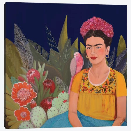 Frida A Casa Azul Revisitated Canvas Print #SDS129} by Sylvie Demers Canvas Artwork