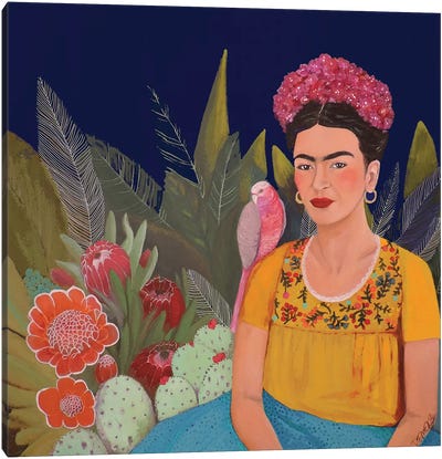 Frida A Casa Azul Revisitated Canvas Art Print - Similar to Frida Kahlo