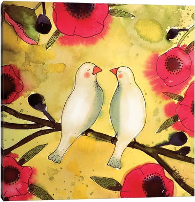 Les Poètes Canvas Art Print - Dove & Pigeon Art