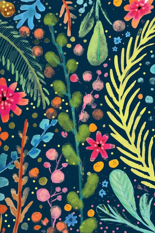 Les Prairies On Navy by Sylvie Demers wall art