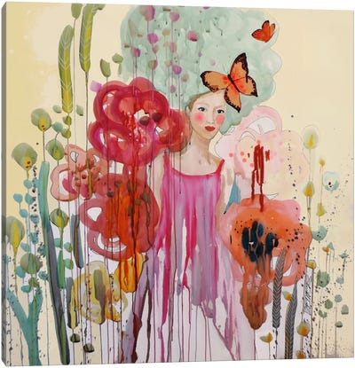 Les Temps Presents Canvas Art Print - Butterfly Art