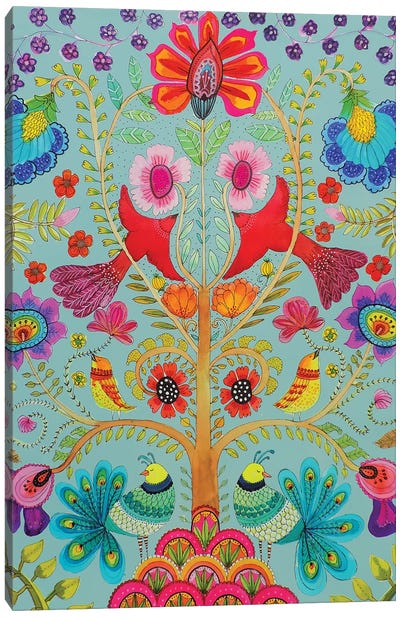 Kalamkari Couleur Canvas Art Print - Indian Décor