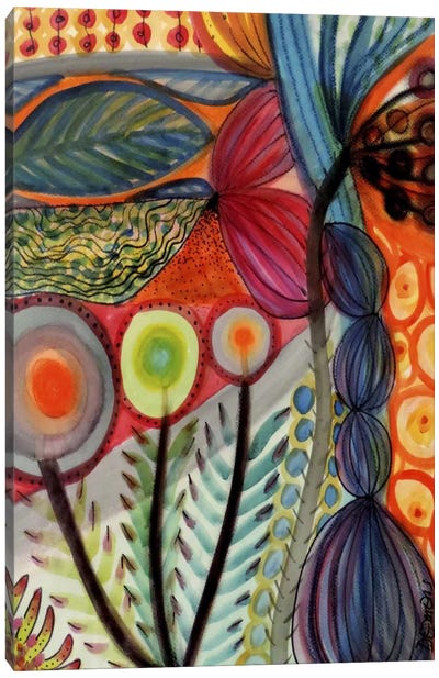 Vivaces Canvas Art Print - Abstract Floral & Botanical Art