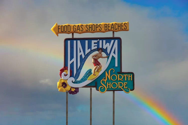 Haleiwa Sign Man Rainbow II