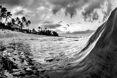 Steep Approach Black And White by Sean Davey art print