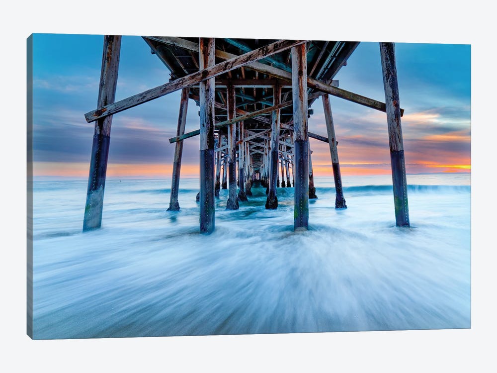 Balboa Pier Baby Blues And Ambers by Sean Davey 1-piece Canvas Wall Art