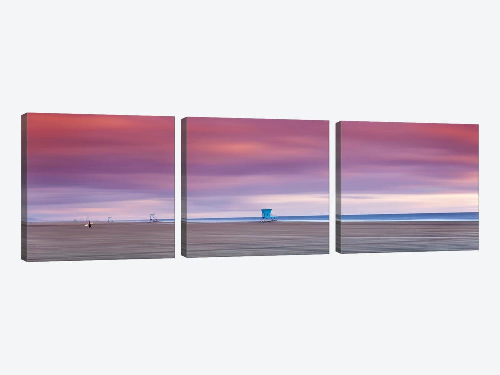 Empty Lifeguard Stands by Sean Davey 3-piece Canvas Print