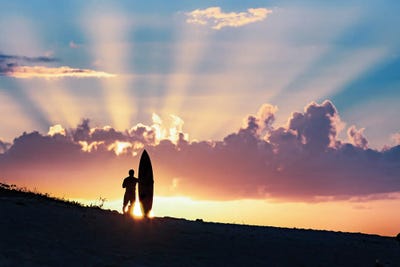 Surf Sunset by Sean Davey canvas print