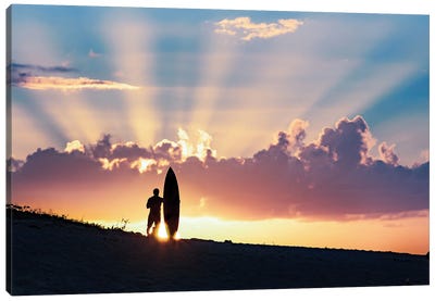 Surf Sunset Canvas Art Print - Athlete Art