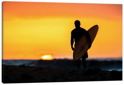 Surfer Sunset II Canvas Art Print - Sean Davey