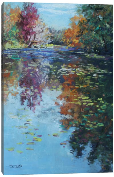 Grand River Reflection Canvas Art Print - Sharon Sunday