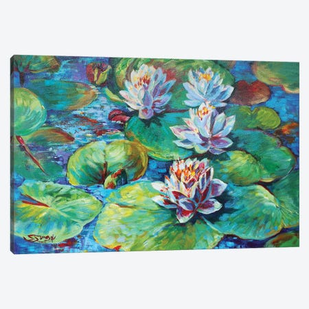 Max's Lily Pads Canvas Print #SDY24} by Sharon Sunday Canvas Art