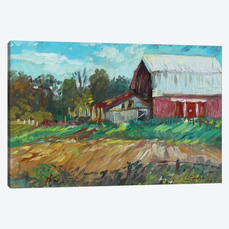 Old Barn In Norville Canvas Print #SDY28} by Sharon Sunday Canvas Art Print