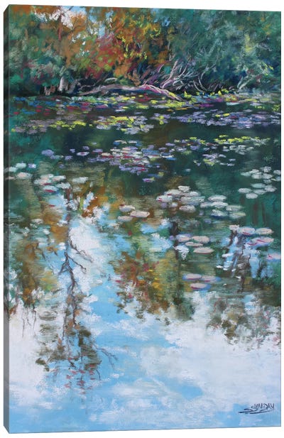 River At Ella Sharp Park Canvas Art Print - Sharon Sunday