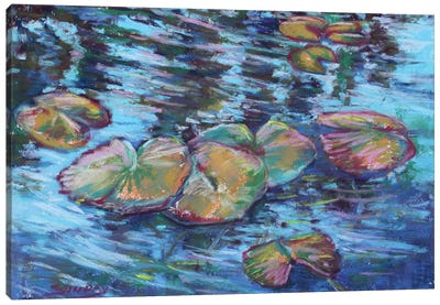 The Lily Pads At Liberty Mill Canvas Art Print - Sharon Sunday