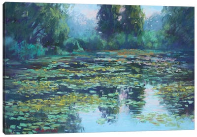 Cascade Fall's Pond Canvas Art Print - Willow Trees