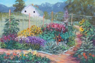 Garden View by Sharon Sunday framed canvas print