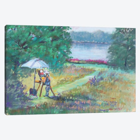 Painter In The Field Canvas Print #SDY58} by Sharon Sunday Canvas Art