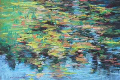 Calm Day At The Pond by Sharon Sunday framed canvas print