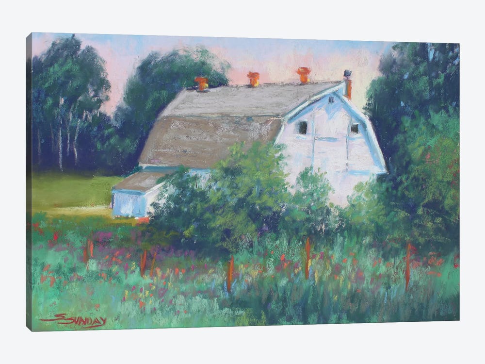 Barn In The Field by Sharon Sunday 1-piece Canvas Wall Art