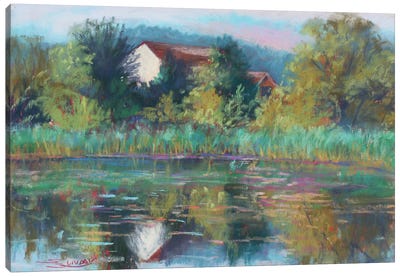 Pond In Dexter Canvas Art Print - Sharon Sunday