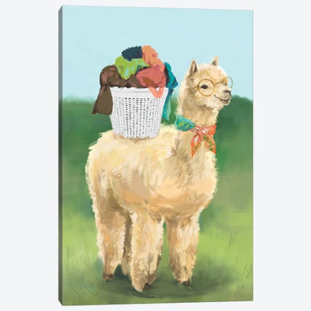 Laundry Llama Canvas Print #SDZ16} by SKMOD Canvas Wall Art