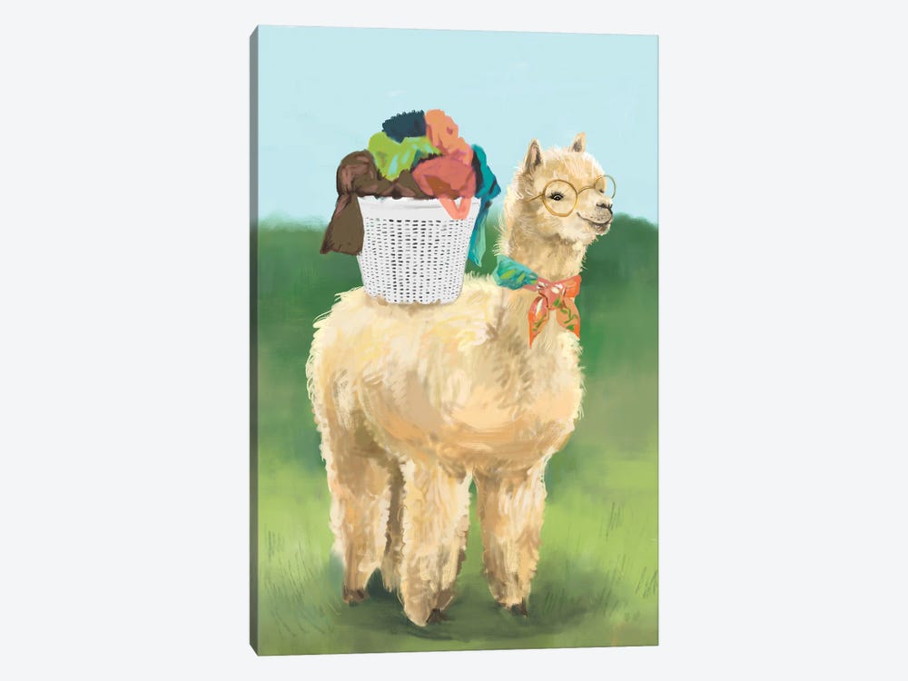Laundry Llama by SKMOD 1-piece Canvas Wall Art