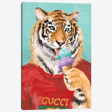 Ice Cream Gucci Tiger Canvas Print #SDZ18} by SKMOD Canvas Print
