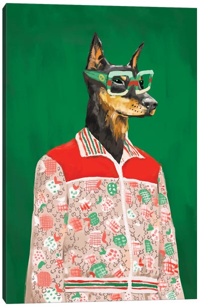 Gucci Doberman Canvas Art Print - Best Selling Dog Art