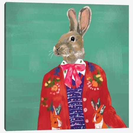 Red Rabbit In Gucci Canvas Print #SDZ1} by SKMOD Canvas Art Print