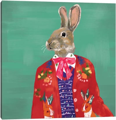 Red Rabbit In Gucci Canvas Art Print - SKMOD