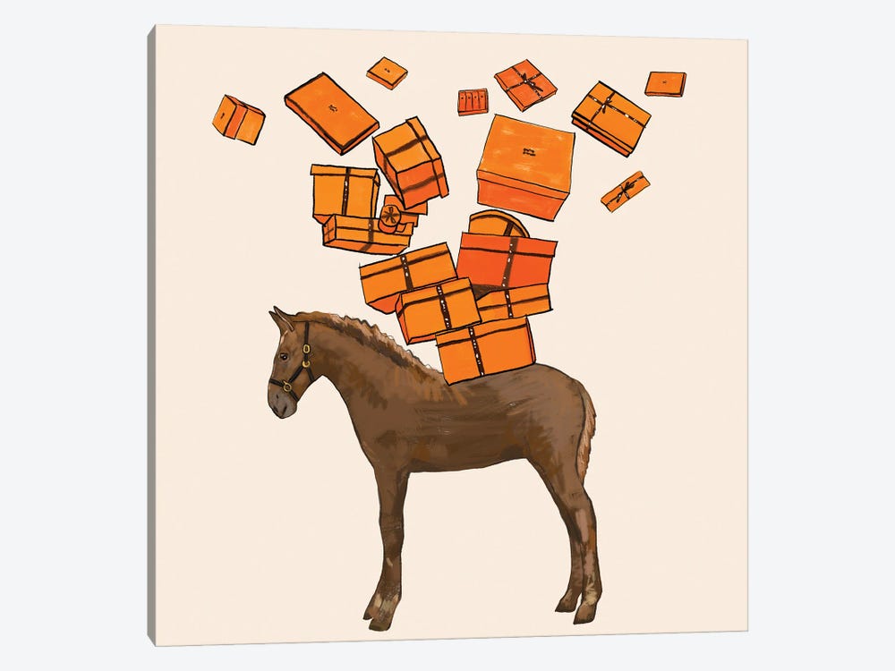Orange Hermes Horse by SKMOD 1-piece Art Print