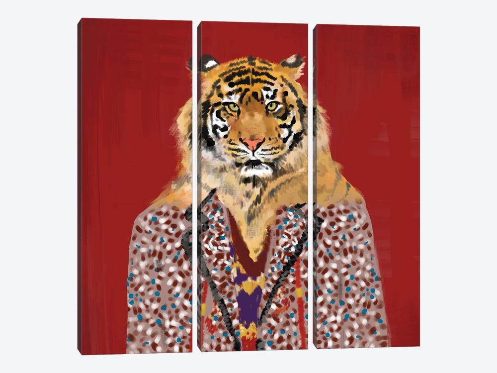 Red Tiger In Gucci by SKMOD 3-piece Canvas Artwork