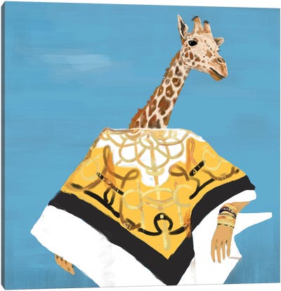 Giraffe In Hermes Canvas Art Print - Hermès Art
