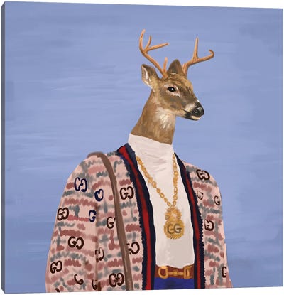 Deer In Gucci Canvas Art Print - Fashion is Life