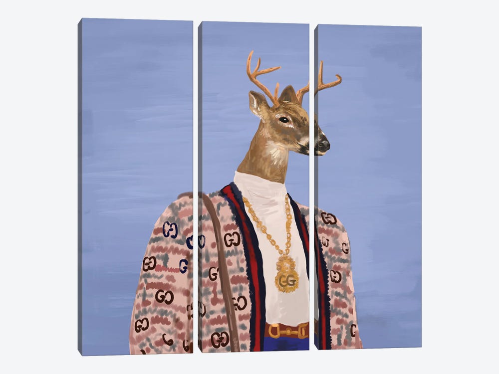 Deer In Gucci by SKMOD 3-piece Canvas Wall Art